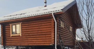 Баня из оцилиндрованного бревна под ключ в Копейске - от 132132 рублей